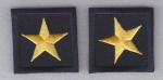 1 Star MEDIUM GOLD ON MIDNIGHT NAVY collar patches 1.5"